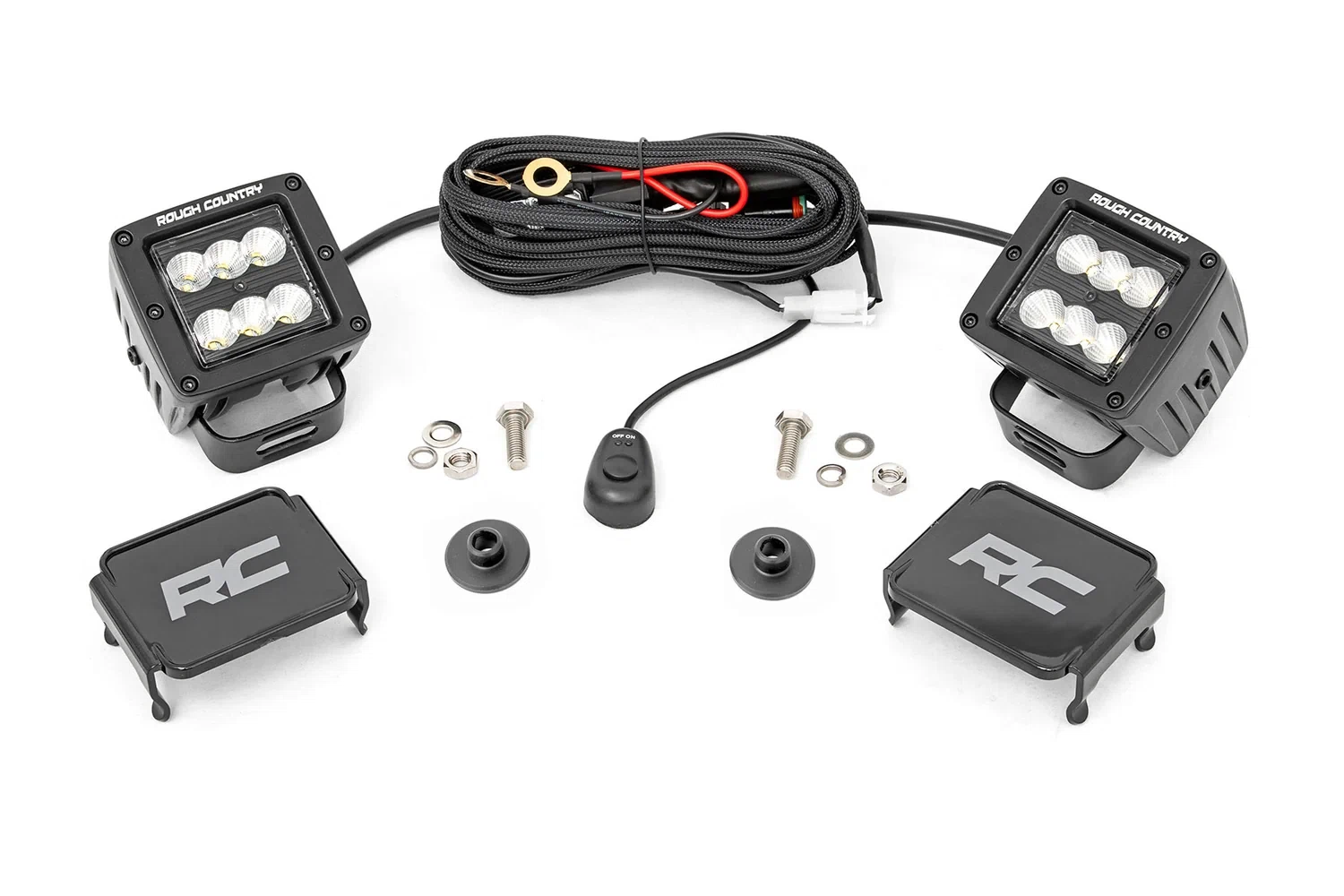Fits Ford Bronco(21-24) LED Light Ditch Mount 2_ Black Pair Flood Pattern 71046